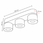 Downlighter nadgradni DL46 3x7W 3K - Slika 3
