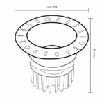 Einbau-Downlight DL51 7W 3K H101xT85mm – Bild 3