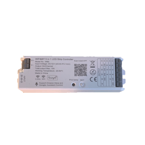 Controller 5in1 WB5 Tuya+WiFi+BT 15A 12V-24V