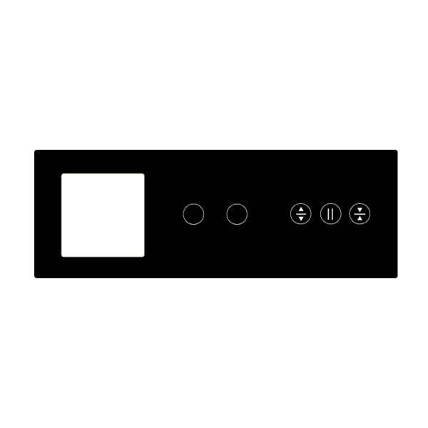 Modul 3-fach Glasrahmen Rollladenschalter + 2 Schalter + 1 Rahmen TW-G228.1F2GST
