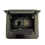 Ugradbena utičnica, 1 x utičnica, 2 x USB (A/C, 2.1A) + CAT-Black - Slika 2